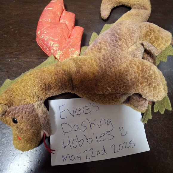 Ty Beanie Baby Scorch dragon tag  retired 7/31/98 RARE NO TAG - Picture 1 of 7